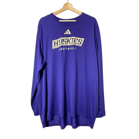 UW University of Washington Huskies Adidas Shirt Mens Long Sleeve 3XL Football - Picture 1 of 4